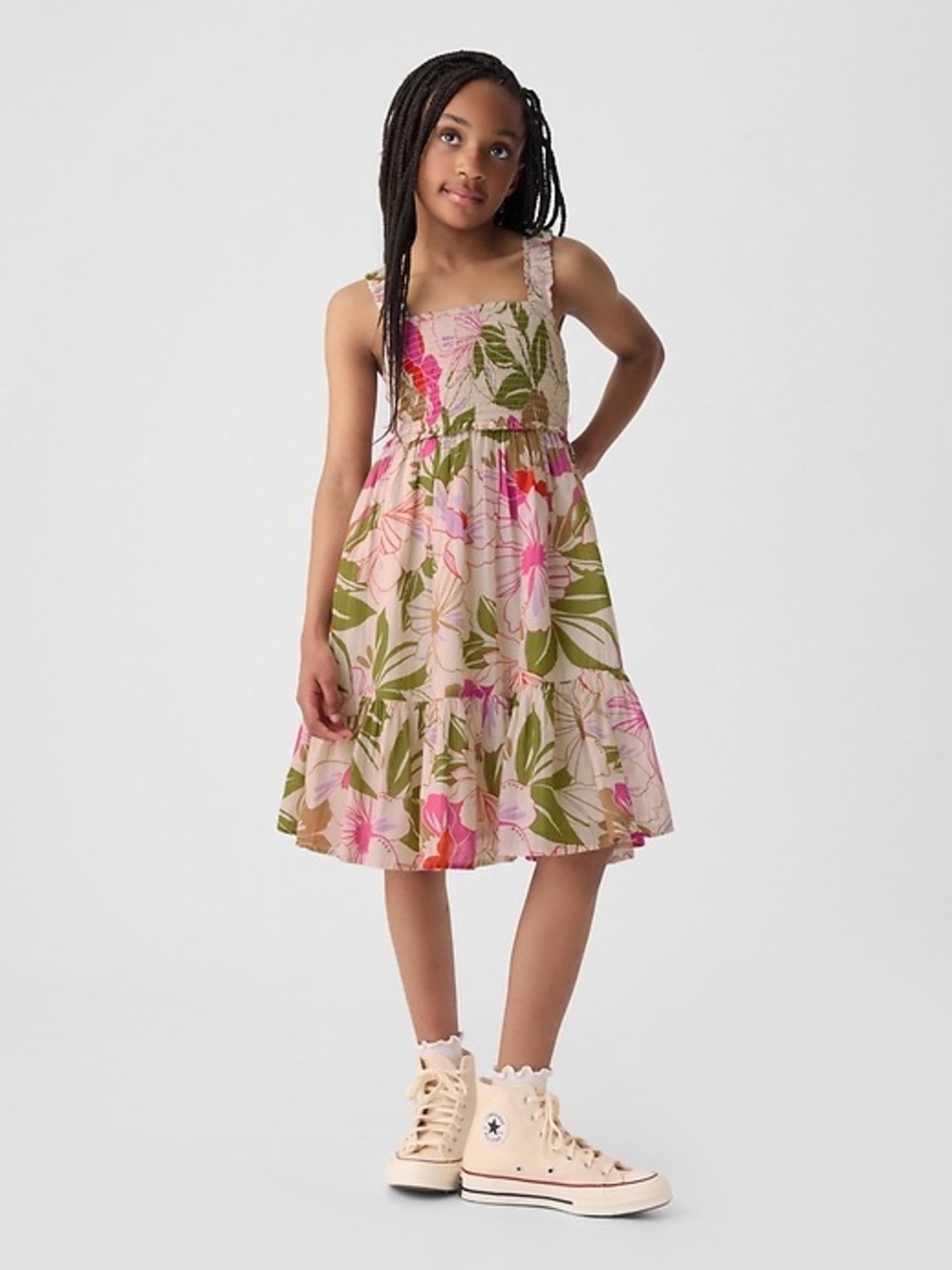 NWT Gap Smocked Midi Floral Tank Dress | Size XL